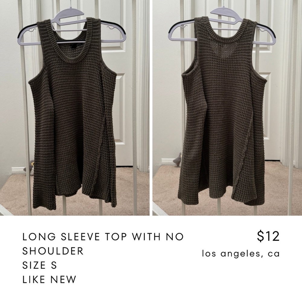 Long sleeve top w no shoulders